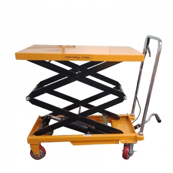 150KG移動式雙剪叉液壓升降平臺PTS150